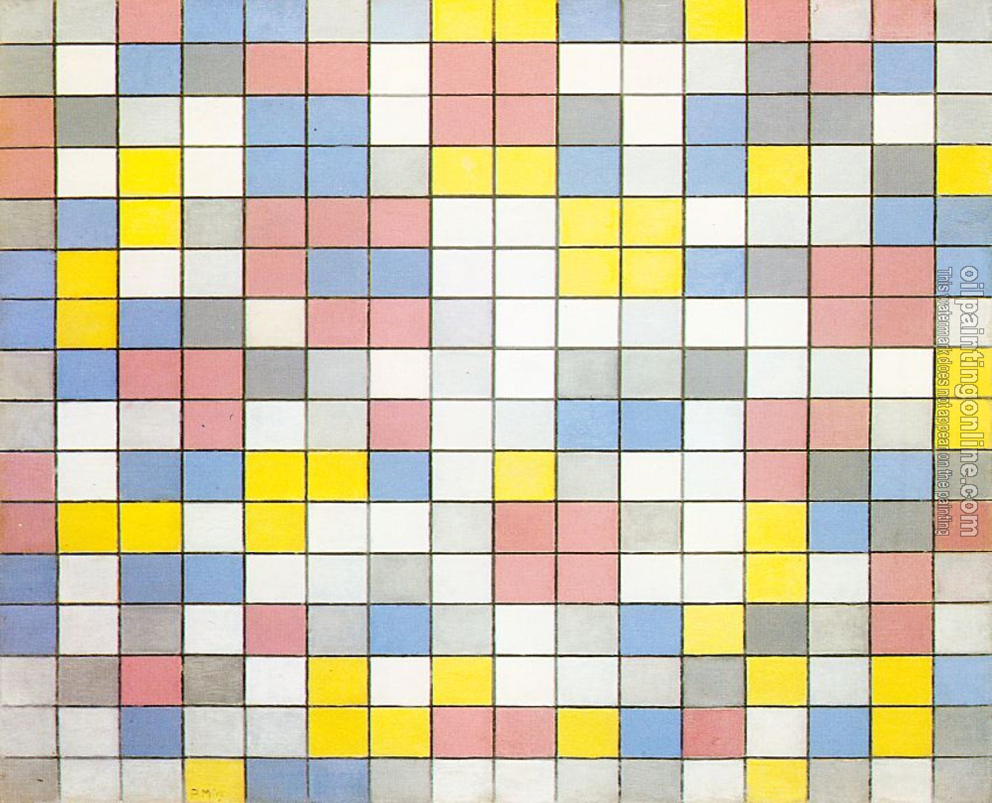 Mondrian, Piet - Composition with Grid IX